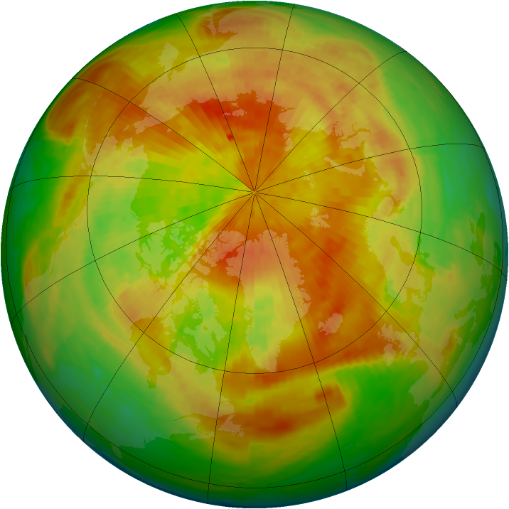 Arctic ozone map for 25 April 1994